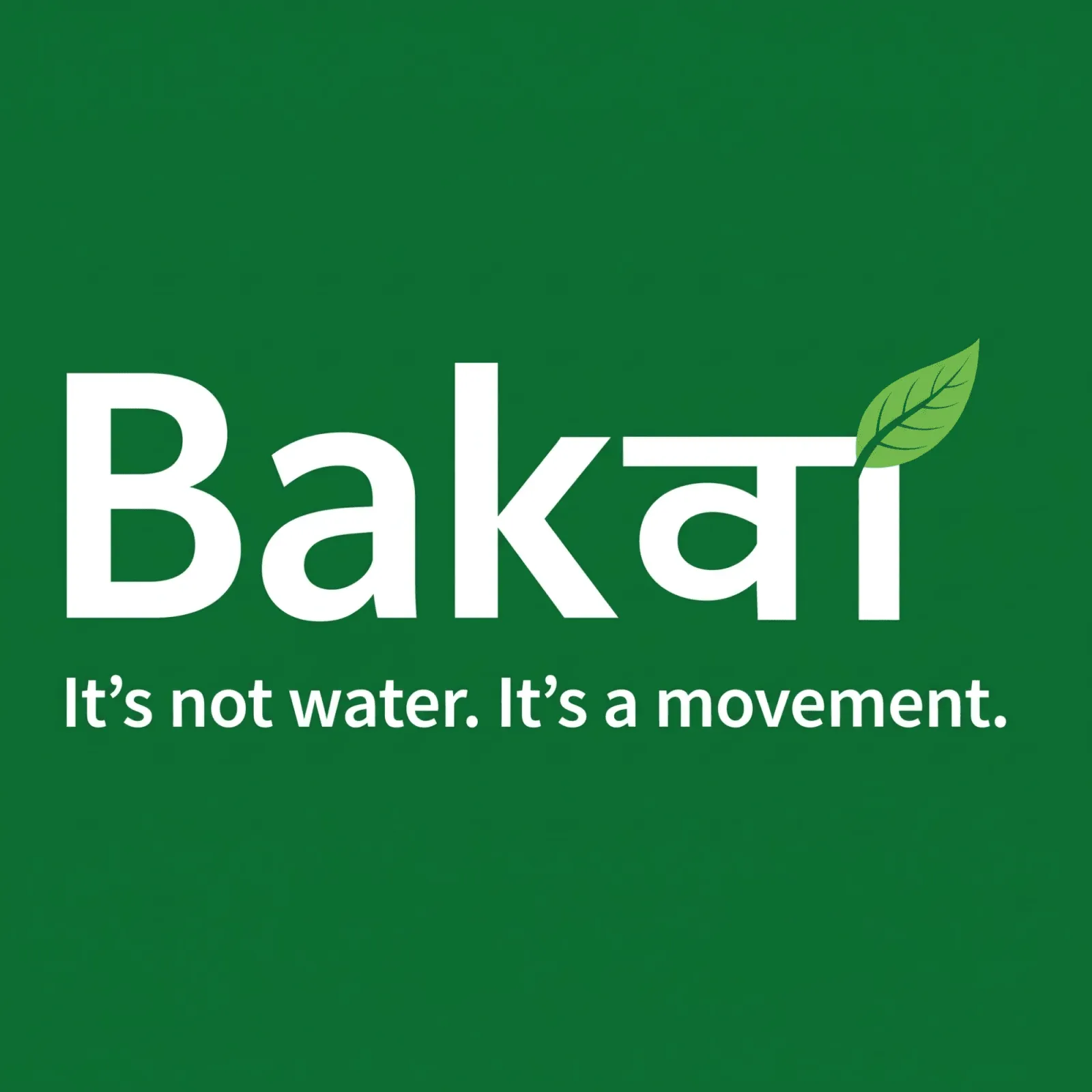 Bakwa logo on a green tile: It's not water. It's a movement.