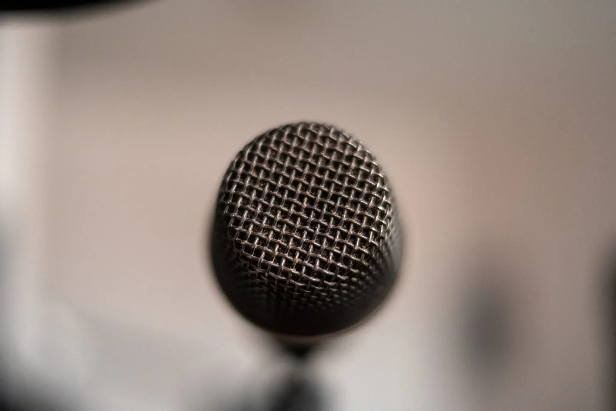 A close-up of a microphone