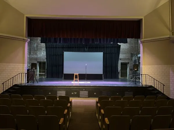 An empty stage and auditorium